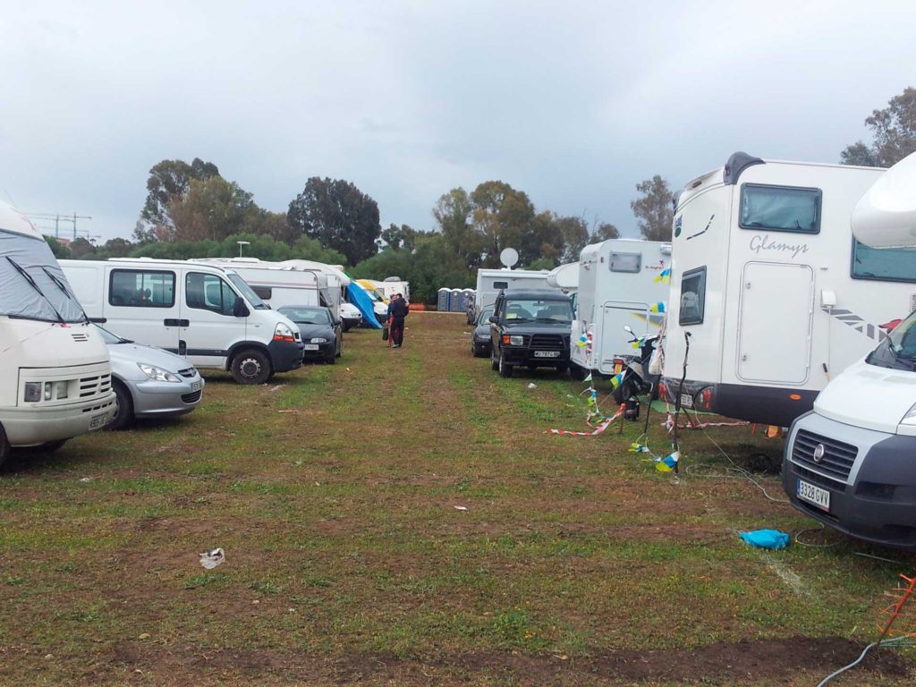 Zona de acampada para autocaravanas en el Gran Premio de Jerez